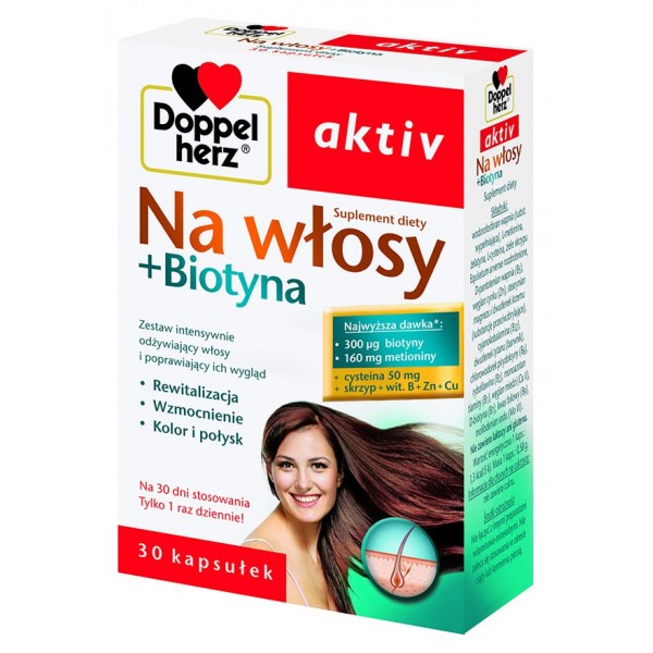 Doppelherz aktiv Na włosy + Biotyna 30 kaps.