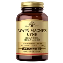 SOLGAR Wapń Magnez + Cynk 100 tabletek *