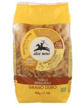 Makaron semolinowy razowy fusilli BIO 500g ALCE NERO