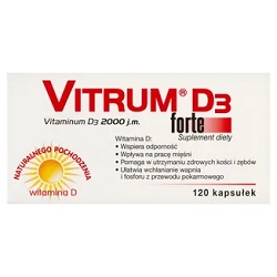 Vitrum D3 Forte kaps. 0,05mg D3 2000j.m. 120 kaps. *