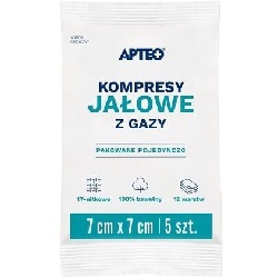 Kompresy gaz. jał. APTEO CARE 9x9cm 5szt.