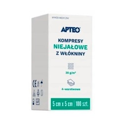 Kompresy niejałowe z włókniny 5cmx5 cm APTEO, 100 sztuk