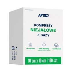 Kompresy gaz. niejał. APTEO CARE 10x10cm 100szt