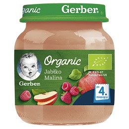 GERBER ORGANIC Jabłko malina 125 g