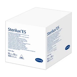 Kompresy z gazy bawełnianej Sterilux ES, niejałowe, 13 nitkowe, 8-warstwowe, 10cmx10cm, 100 sztuk