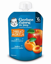 GERBER Deserek Jabłko morela po 6 m-cu mus 80 g (tuba)
