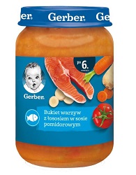 GERBER Bukiet warzyw z łososiem w sosie pomidorowym 190g