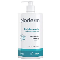 Eloderm Żel do mycia ciała i wł 2w1 750ml+próbki eloderm Gratis!!!