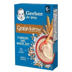 Gerber Kaszka owsiano-pszenno-żytnia, mleczna, bez dodatku cukru, po 6 miesiącu, 200 g *
