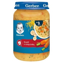 GERBER Zupka domowa rosołek z cielęciną po 9m *
