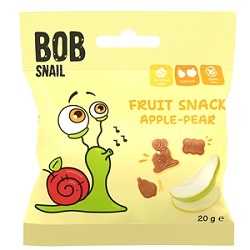 Żelki jabłko-gruszka bez żelatyny bezglutenowe Bob Snail 20g*