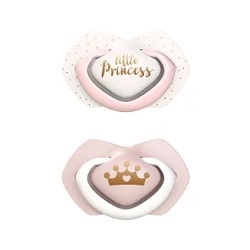 Canpol Babies Royal Baby Smoczek uspokajający symetryczny Royal Baby róż. 0-6 m *