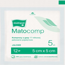 Kompresy jałowe z gazy Matocomp 5x5 5 szt. Wyrób med. inny *
