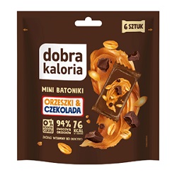 Batoniki mini orzeszki&czekolada bez dodatku cukrów 108g Dobra Kaloria*