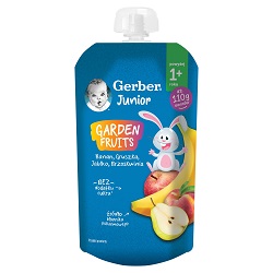 GERBER Deser jabłko, banan, gruszka, brzoskwinia 110 g *
