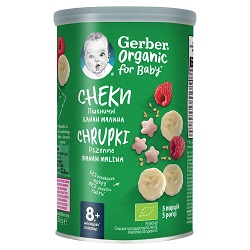 GERBER Chrupki Organic Banan Malina 35 g *