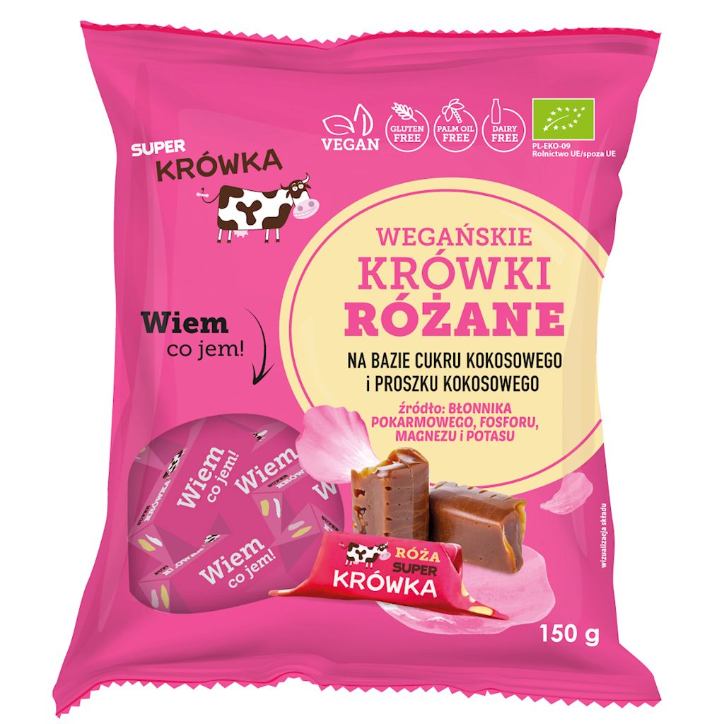 Krówki o smaku różanym bezmleczne bezglutenowe BIO 150 g - ME GUSTO