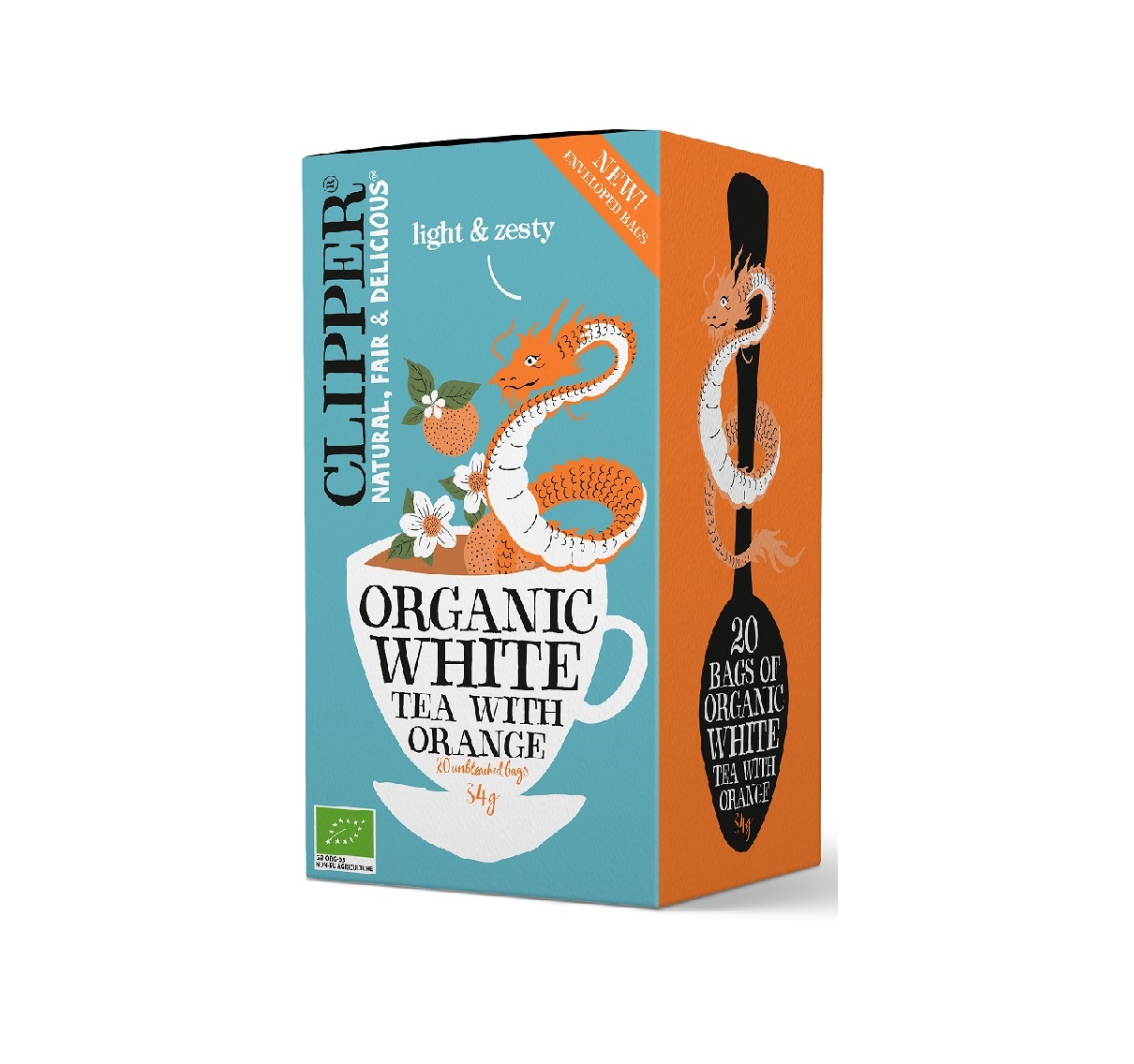 Herbata biała pomarańczowa BIO (20 x 1,7 g) 34 g - CLIPPER *