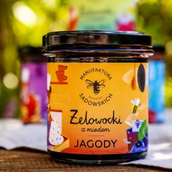 Żelowocki z miodem Jagody 320g Manufatura Rodziny Sadowskich*