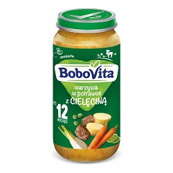 BoboVita Obiadek, warzywa w potrawce z cielęciną, po 12 miesiącu, 250 g*