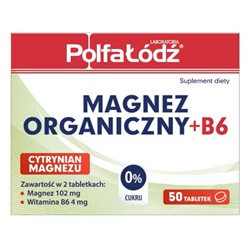 Magnez Organiczny B6 50 tab.Laboratoria PolfaŁódź -data ważnosci 31.05.2026