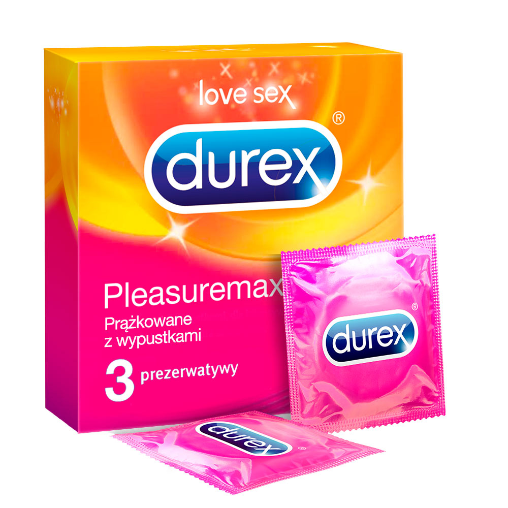 Durex prezerwatywy Pleasuremax 3 szt z wypustkami prążkami